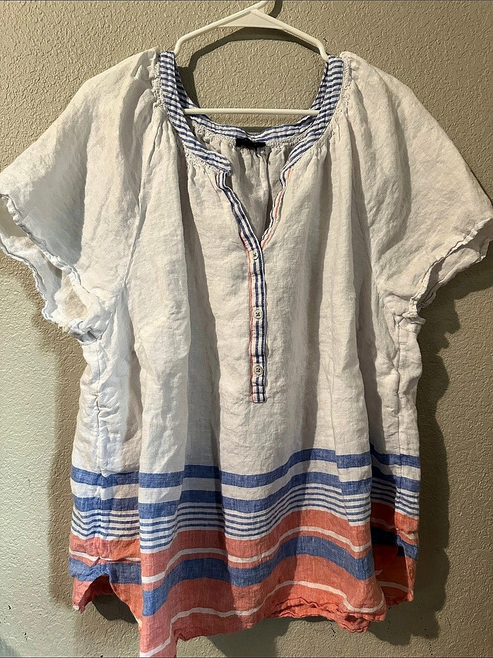 Talbots Striped Tunic in White & Blue Size 2X
